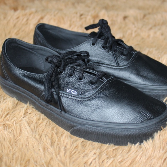 black leather vans size 6